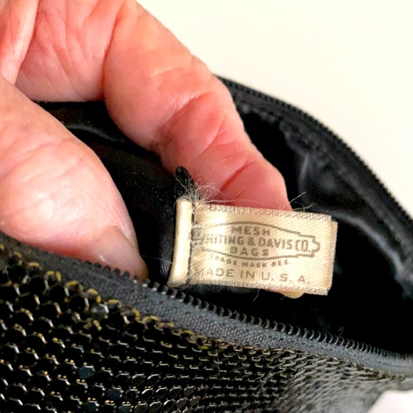 Vintage Y2K Whiting & Davis Black Chainmaile Mesh Evening Crossbody  Handbag - Picture 2 of 7